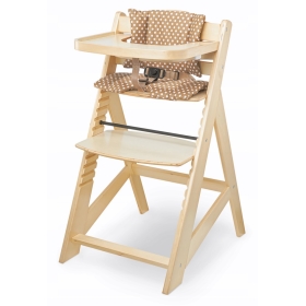 Medinė maitinimo kėdutė su staliuku ir įdėkliuku WoodyNatural