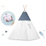 Palapinė Tipi Blue Clouds su LED lempute, vėliavėlėmis + 3 pagalvėlės